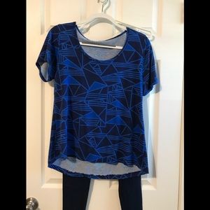 3 items. 2 LaLuroe tunic tops with matching leggings